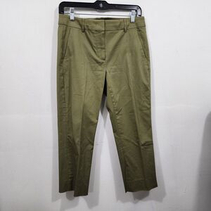 Max Mara Sportmax Chino Pants Green Mid-Rise Stretch Cropped Preppy Womens 6